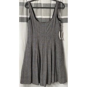 NWT Bailey 44 Women’s Houndstooth Plaid Dress Sleeveless Fit And Flare Size 12